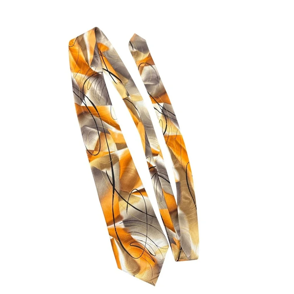 JERRY GARCIA Silk Tie Red Label Blue Iceberg Collection 58 Orange Brown Gray 61